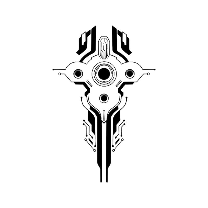 Lexica - cyberpunk sketch style full body neo tribal tattoo design. 8k
